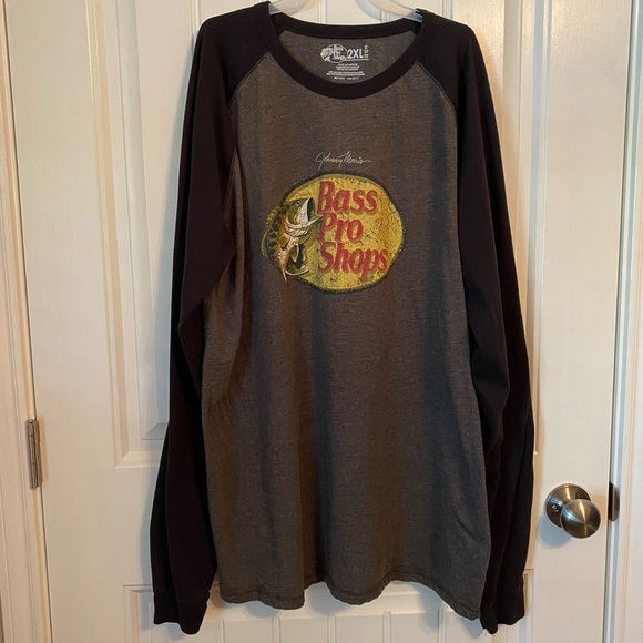 Bass Pro Shops Baseball Raglan L/S T-Shirt - Picture 1 of 5